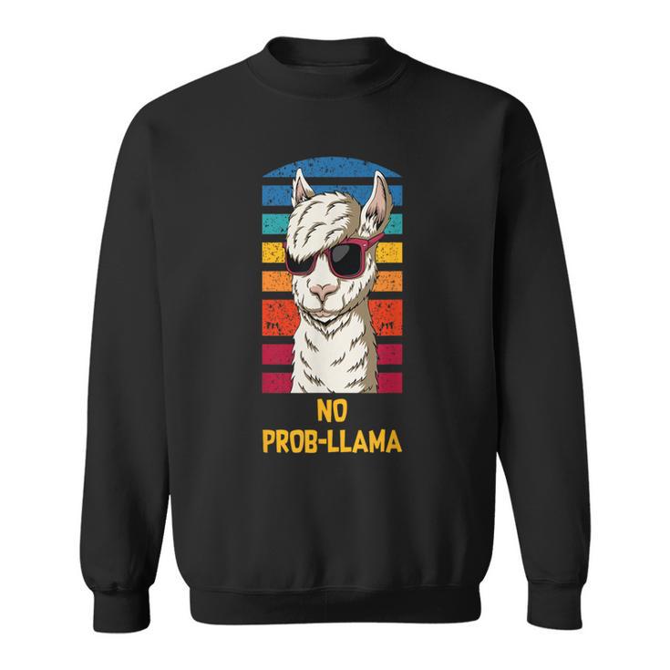 No Prob-Llama Word Play Lama Alpaca Vintage Sweatshirt