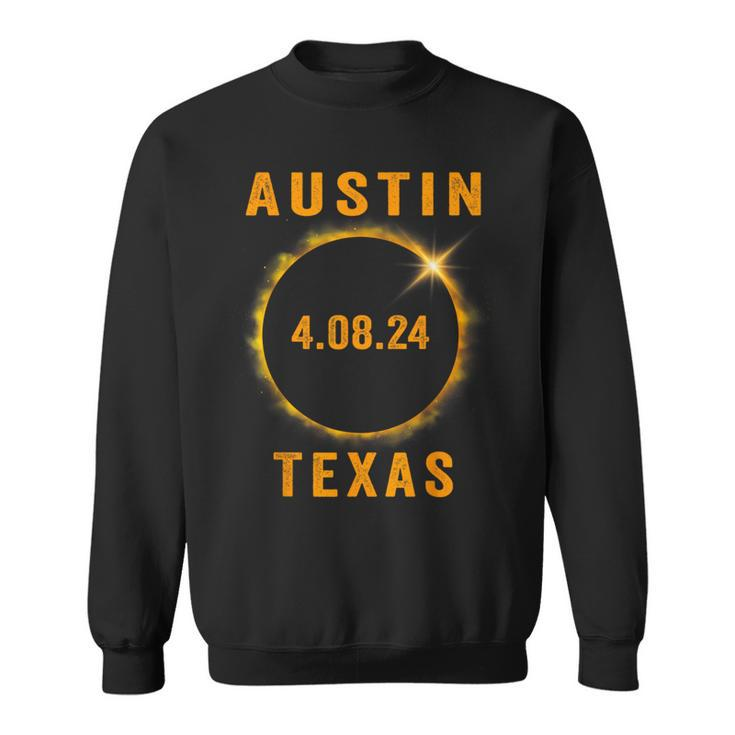 North America Total Solar Eclipse 2024 Austin Texas Souvenir Sweatshirt