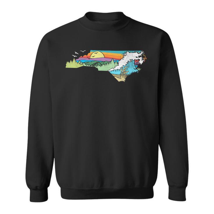 North Carolina Outdoors Retro Nature Lover Graphic Sweatshirt