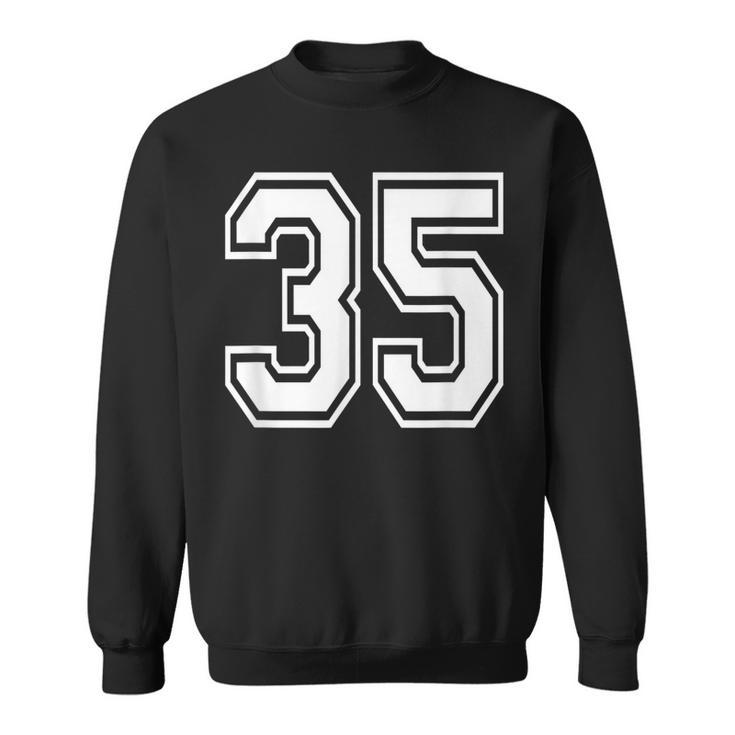 Number 35 Birthday Varsity Sports Team Jersey Sweatshirt
