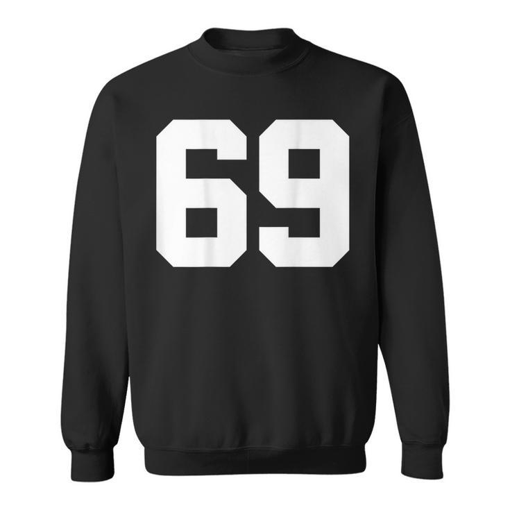 Number 69 Print On Back Only Cotton Team Jersey Sweatshirt