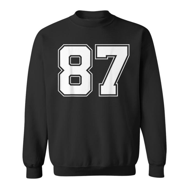 Number 87 Best Classic College American Varsity Style Font Sweatshirt