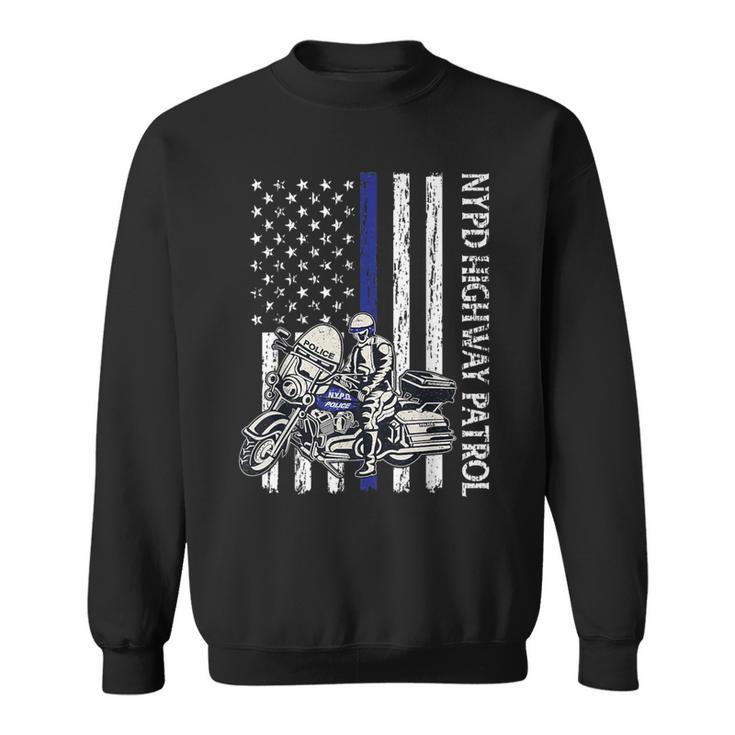 Nypd Highway Patrol Police Officer Law Enforcement Us Flag Sweatshirt