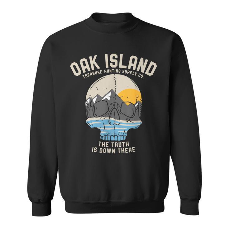 Oak Island Vintage Skull Templar Treasure Hunting Sweatshirt