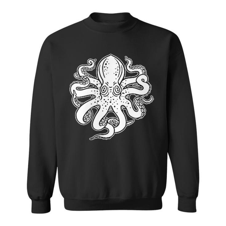 Octopus Old School Sailor Tattoo Clipper Ship And Swallows Sweatshirt