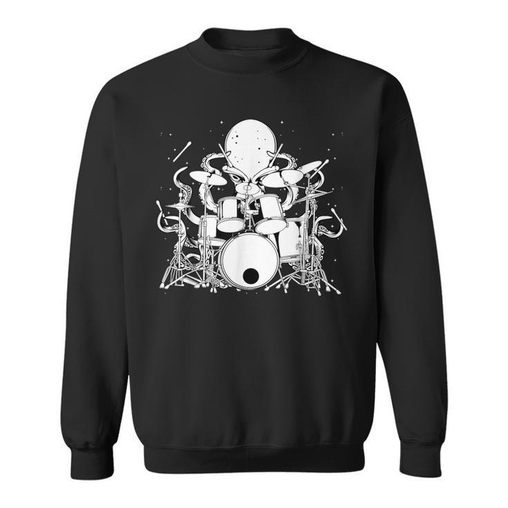 Octopus Playing Drums Drummer Musician Band Sweatshirt