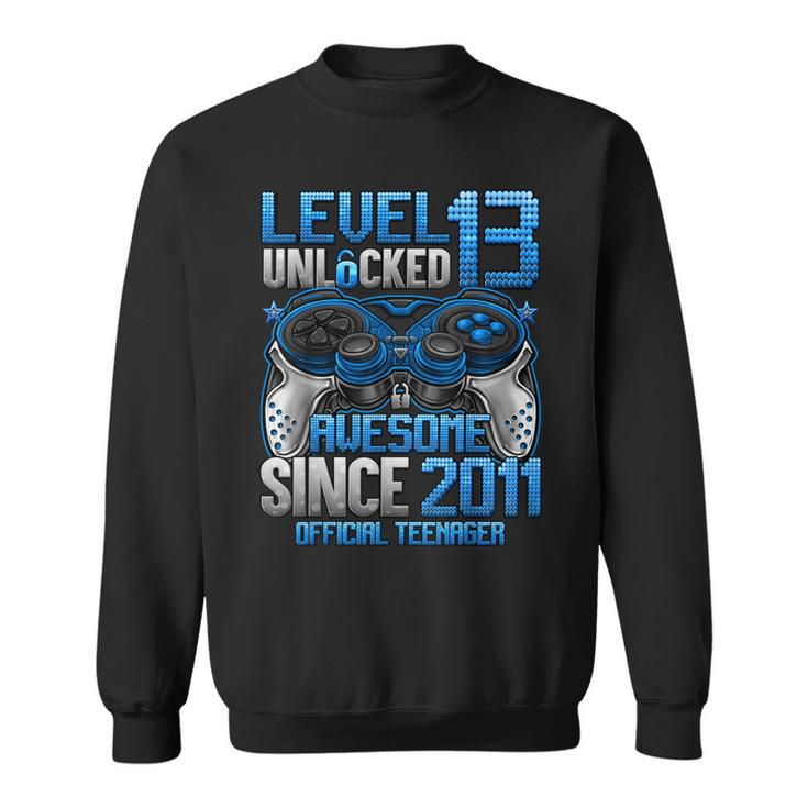 Official Nager Level 13 Unlocked 13Th Birthday Gaming Sweatshirt