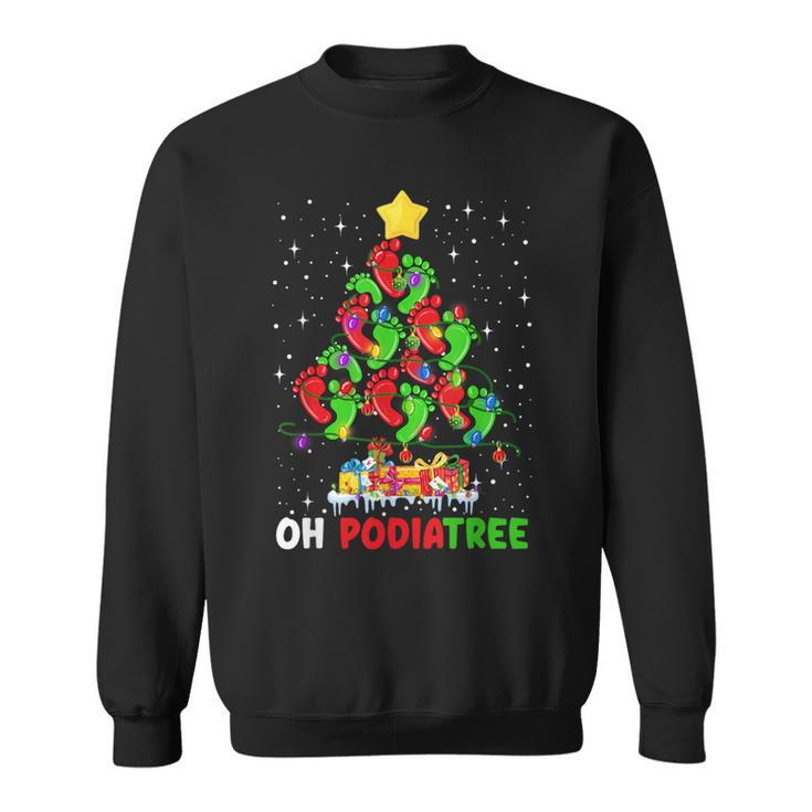Oh Podiatree Foot Christmas Tree Xmas Lights Podiatry Sweatshirt