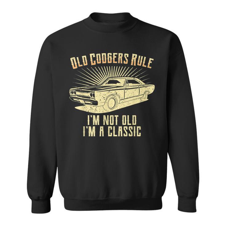 Old Codgers Rule-Classic Muscle Car Garage Sweatshirt