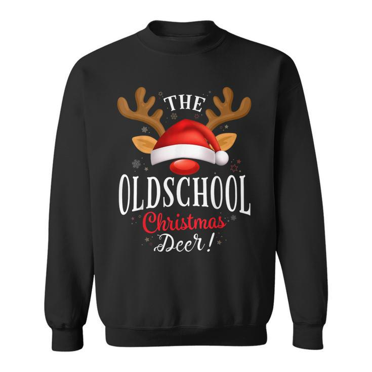 Oldschool Christmas Deer Pjs Xmas Family Matching Sweatshirt