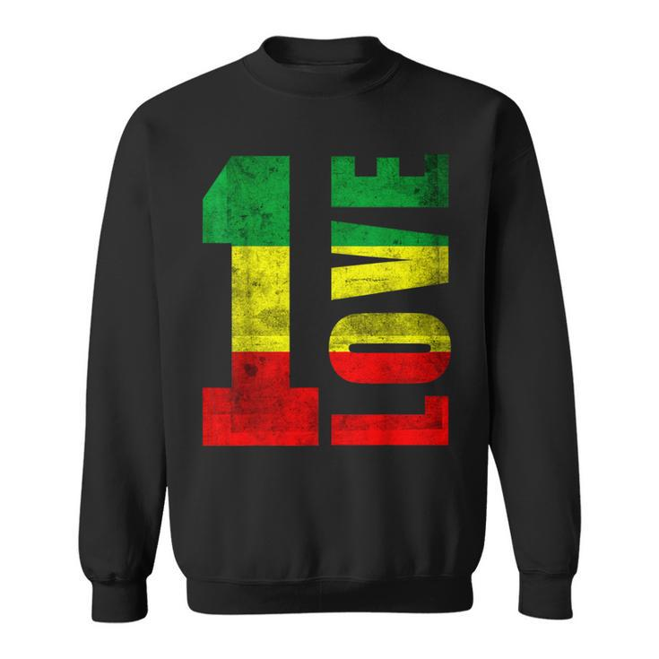One Love Rasta Reggae Jamaican Pride Positivity Vintage Sweatshirt