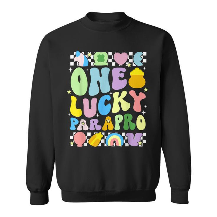 One Lucky Parapro St Patrick's Day Paraprofessional Groovy Sweatshirt