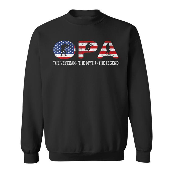 Opa Veteran Myth Legend Outfit Cool Father's Day  Sweatshirt