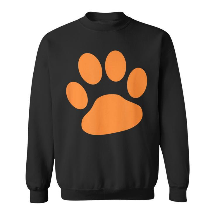 Orange Paw Print Sweatshirt