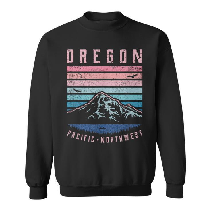 Oregon Retro Mountains Vintage Portland Home State Mountain Sweatshirt