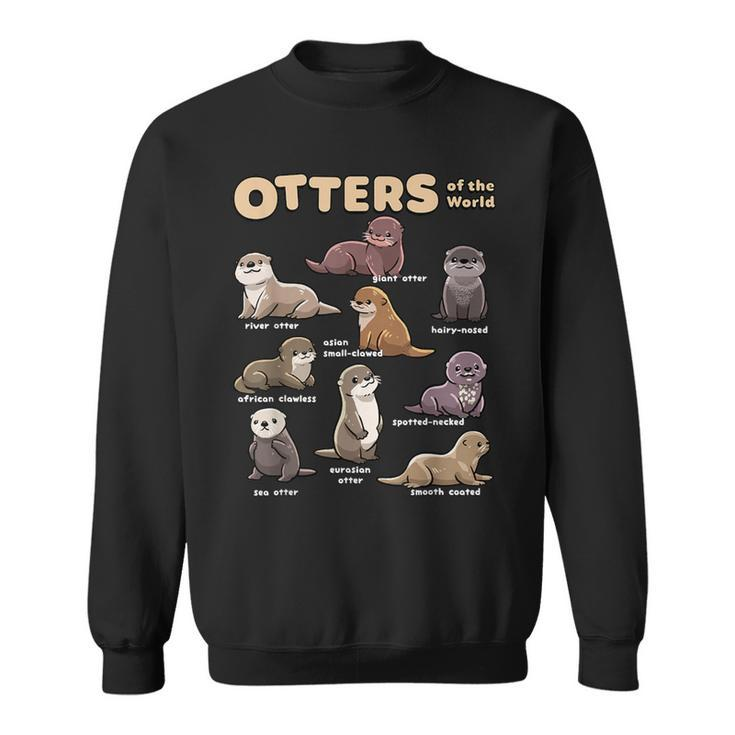 Otter Sea Animals Of The World Chibi Otter Lover Educational Sweatshirt