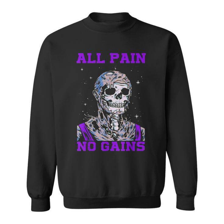 All Pain No Gains Fitness Weightlifting Bodybuilding Gym Sweatshirt