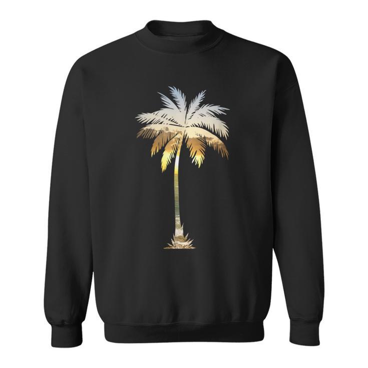 Palm Tree Silhouette Tropical California Beach I Live Life Sweatshirt