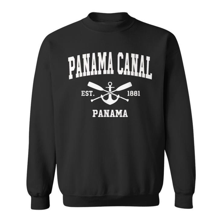 Panama Canal Vintage Crossed Oars & Boat Anchor Sports Sweatshirt