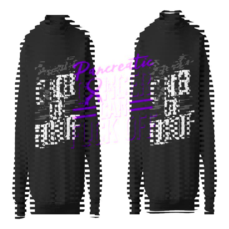 Pancreatic Cancer Fuck Off Purple Ribbon Support Sweatshirt