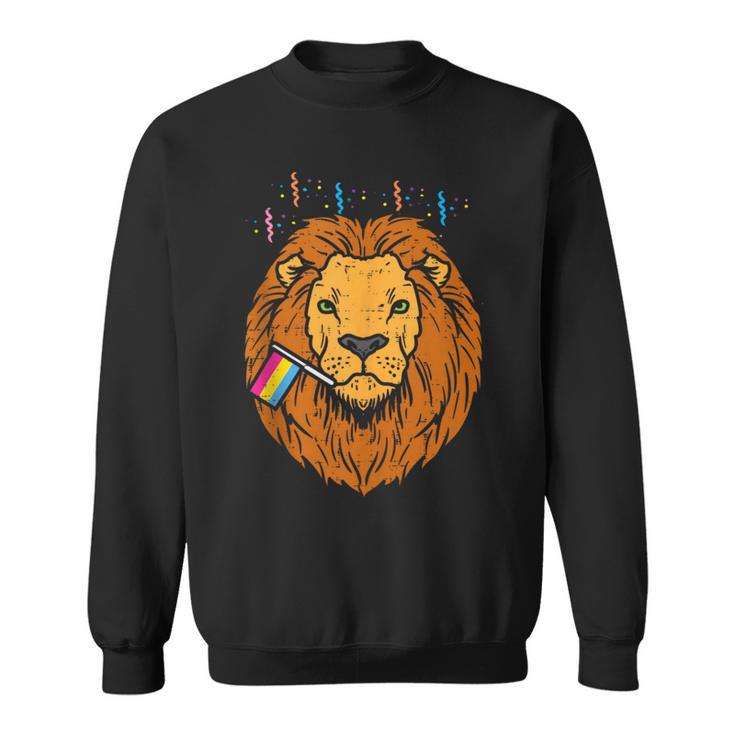 Pansexual Flag Lion Lgbt Pride Month Pan Pride Stuff Animal Sweatshirt