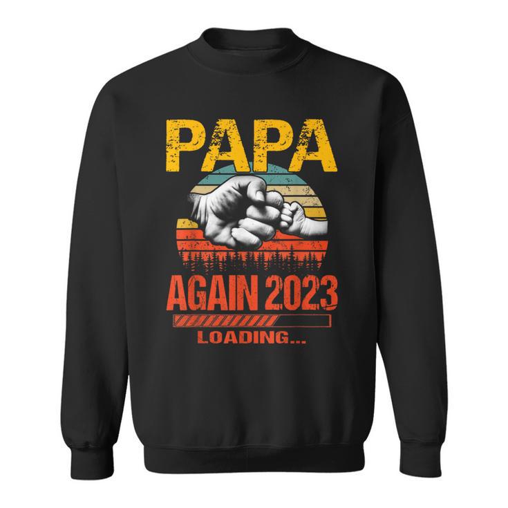 Papa Again Est 2023 Loading Future New Father's Day Sweatshirt