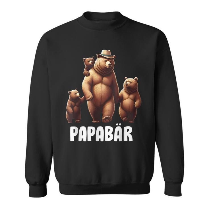 Papa Bärater 3 Kinder Familien Papaatertag Sweatshirt