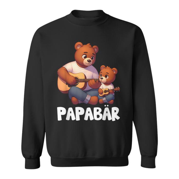 Papa Bärater Tochter Sohn Papa Gitarre Spielenatertag Sweatshirt