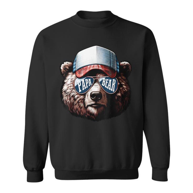 Papa Bear Face Fathers Day Daddy Bear Sweatshirt