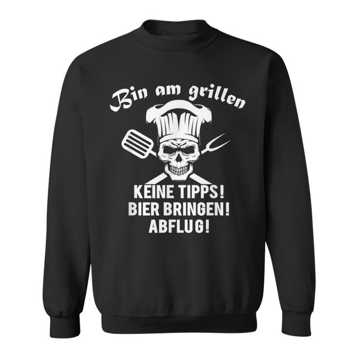 Papa Grillt Bin Am Grillen Grill Professional Sweatshirt