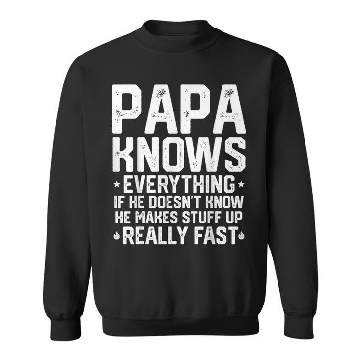 Papa Knows Everythingintage Opa Dad Witzeatertag Sweatshirt