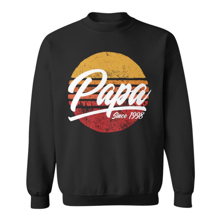 Papa Seit 1998 23 Geburtstag 23 Jahre Als Papa Retro Sweatshirt