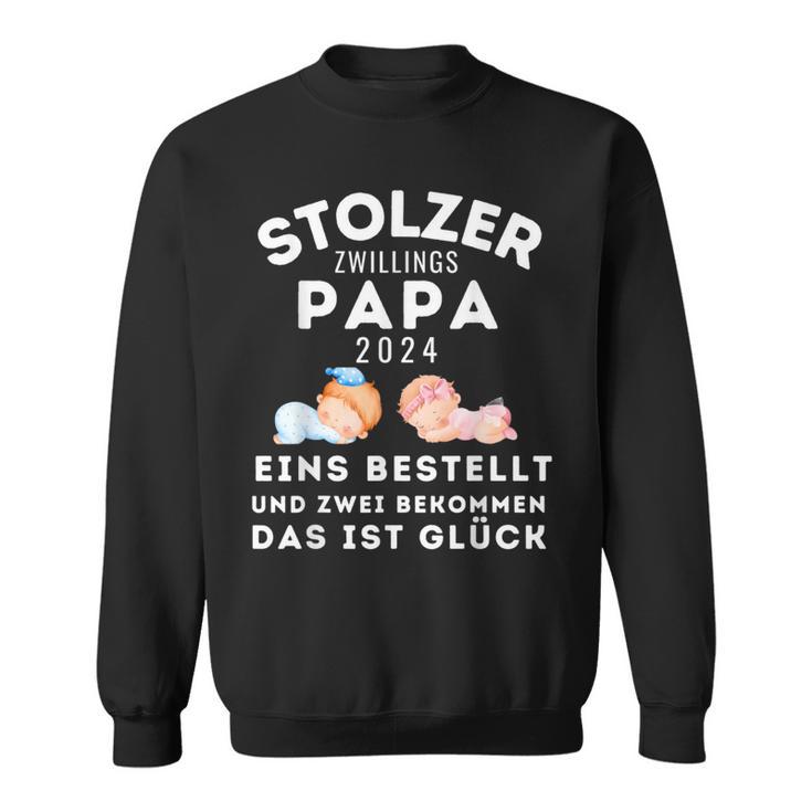 Papaon Zwillingen 2024 Saying Proud Twin Papa 2024 Sweatshirt