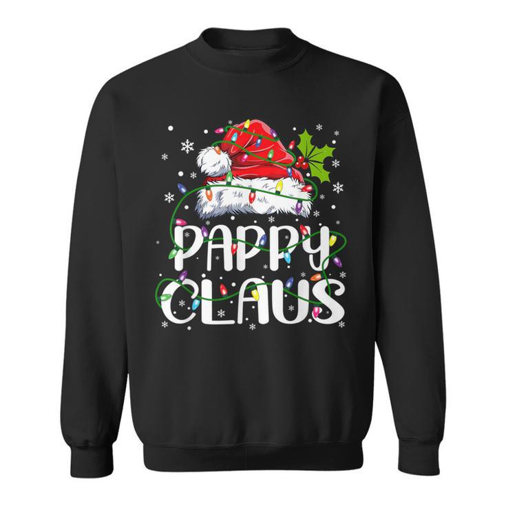 Pappy Claus Christmas Santa Hat Matching Family Xmas Lights Sweatshirt