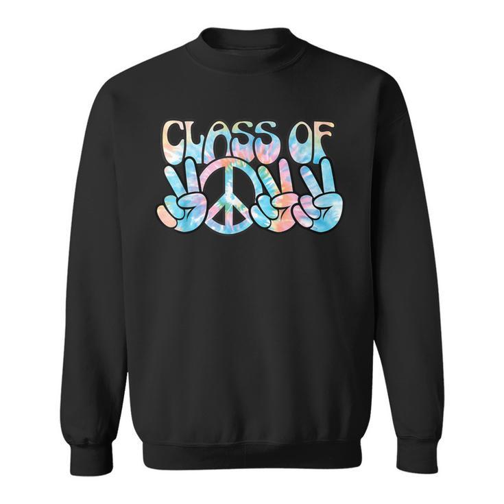 Pastel Tie Dye Peace Sign Hands Senior Class Of 2022 Sweatshirt