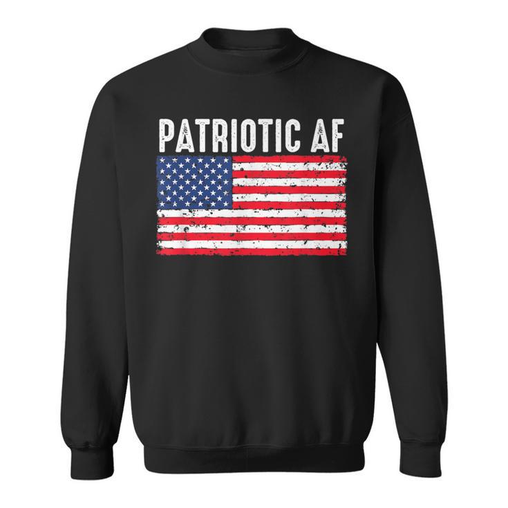 Patriotic Af American Flag Heart 4Th Of July Usa Pride Sweatshirt