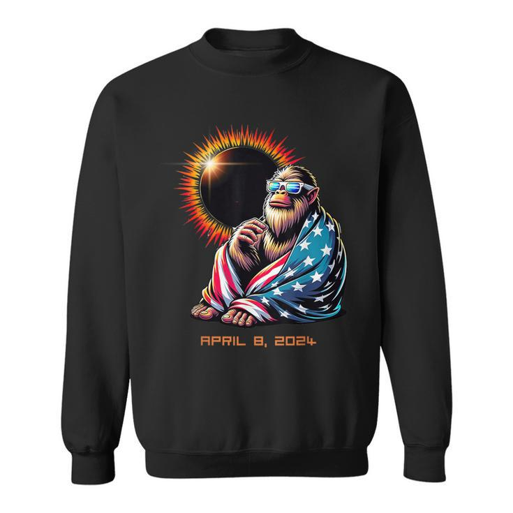 Patriotic Bigfoot Sasquatch Lovers Total Solar Eclipse 2024 Sweatshirt