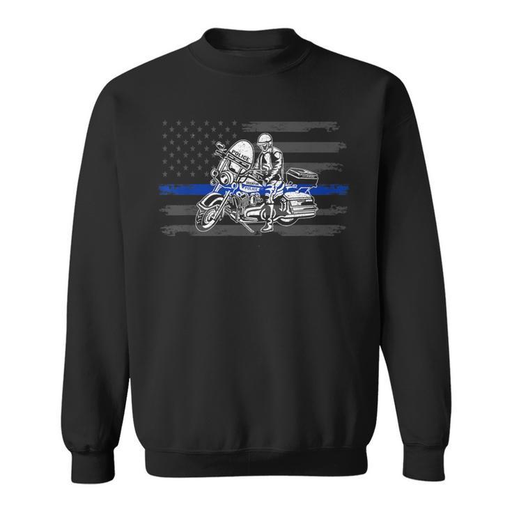 Patriotic Biker Cop American Officer Motorcycle Police Sweatshirt