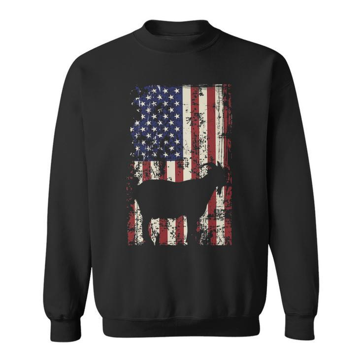 Patriotic Goat 4Th Of July American Flag Sweatshirt