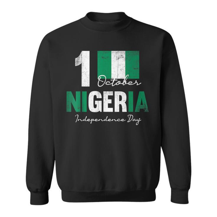 Patriotic Nigeria Independence Day Vintage Nigerian Flag Sweatshirt