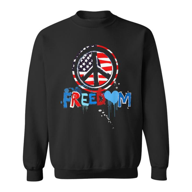 Patriotic Peace Sign Usa Flag Freedom Vote Sweatshirt