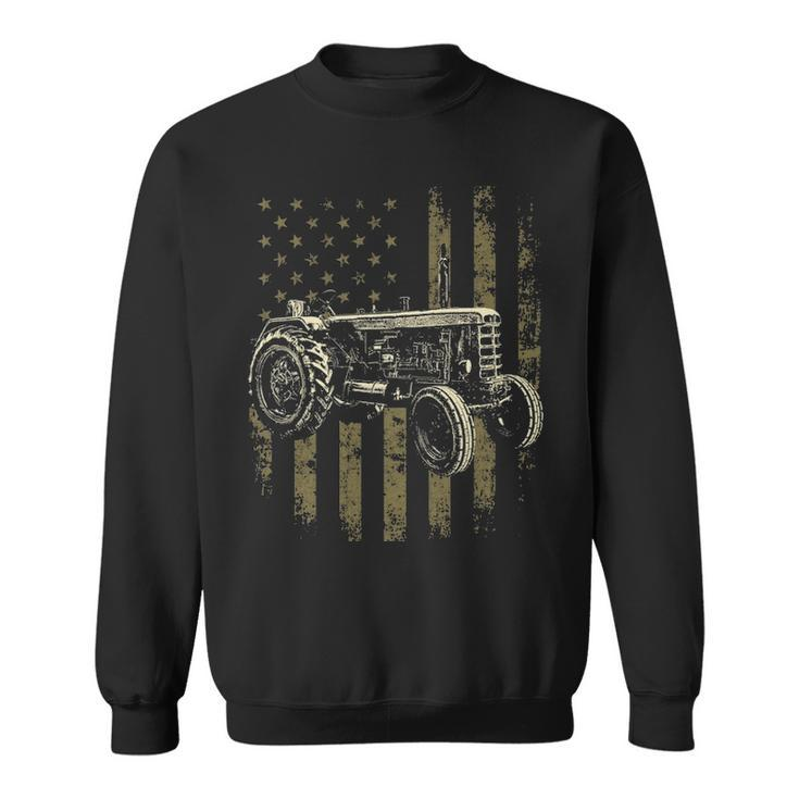 Patriotic Tractor American Flag Tractor Farm Sweatshirt