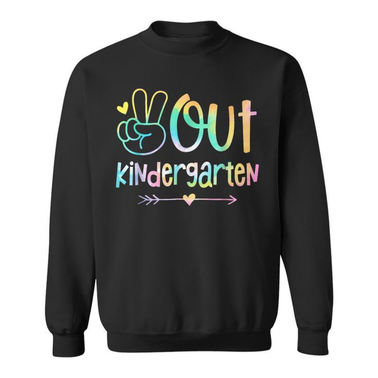 Peace Out Kindergarten Tie Dye Last Day Of School Sweatshirt