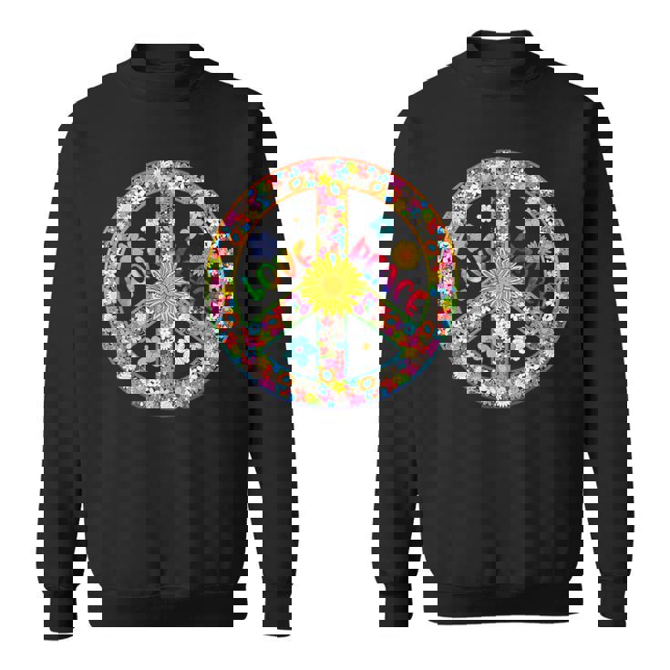 Peace Sign Love60S 70S Tie Die Hippie Costume Sweatshirt