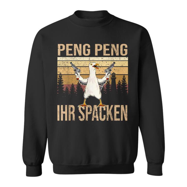 Peng Peng Ihr Spacken Sweatshirt, Vintage Gänse-Design Lustig