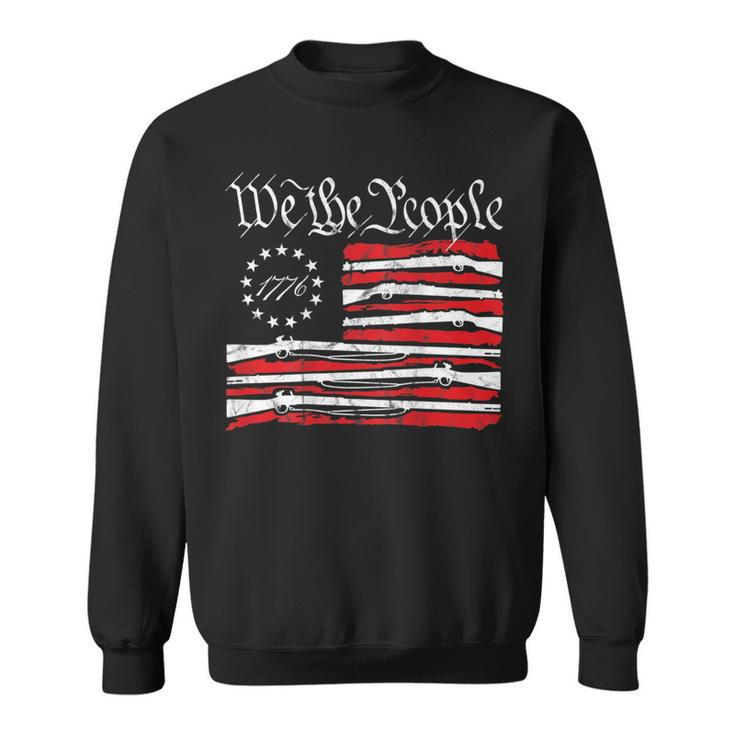 We The People Gun Rights American Flag 4Th Of July On Back Sweatshirt