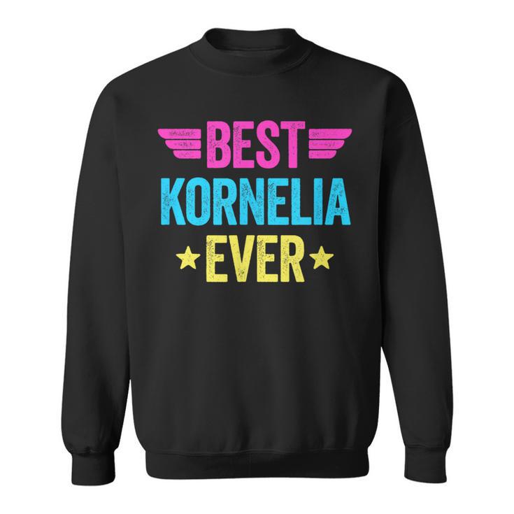 Personalisiertes Sweatshirt Beste Kornelia Ever, Buntes Design