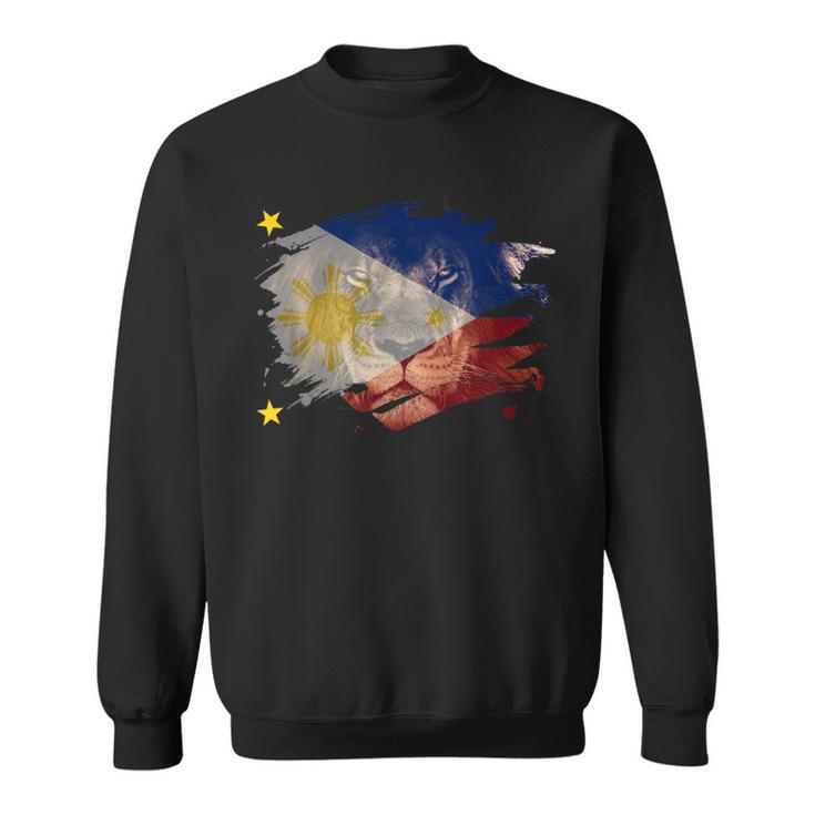 Philippines Flag & African Lion Filipino Pride Sweatshirt