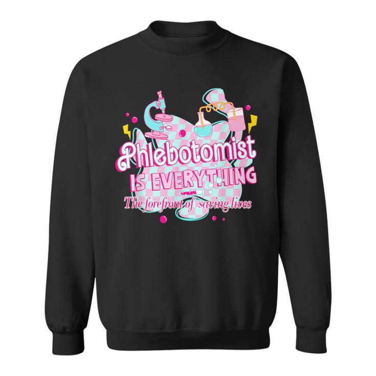 Phlebotomist Is Everything Pink Retro Lab Week 2024 Med Tech Sweatshirt