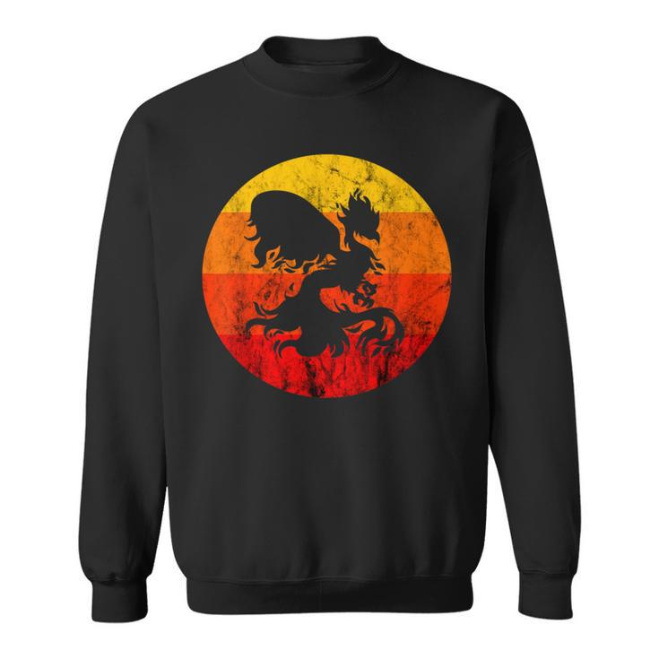 Phoenix Mythical Rebirth Fire Bird Vintage Retro Sunset Sweatshirt
